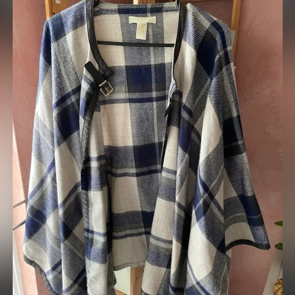 H&M Women’s Cardigan Cloak with faux leather trim - Picture 1 of 4